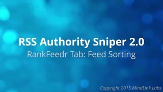 RankFeedr Tab: Feed Sorting Options - RSS Authority Sniper 2.0 Help
