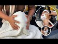 Hot Towel Face Shave For This College Girl 