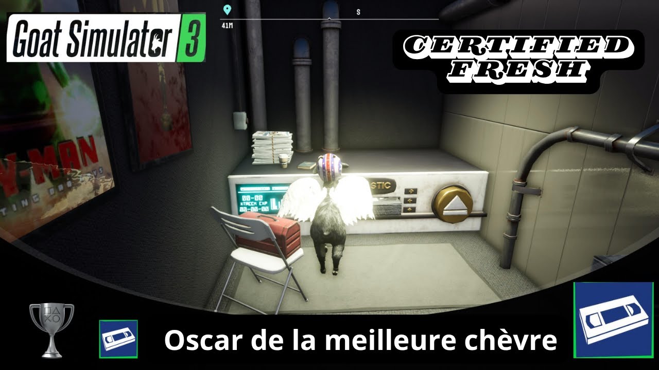 Goat simulator 3 _ Certified Fresh _trophy_ Oscar de la meilleure chèvre