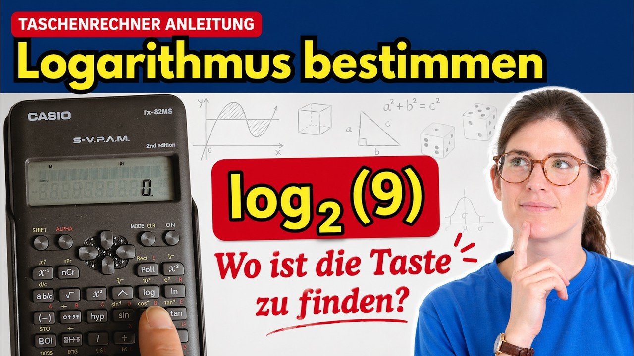 Logarithmus bestimmen - Log Taste fehlt - Casio FX-82MS - YouTube