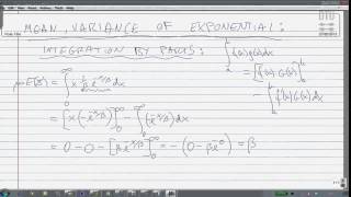 Extra Math lecture 4: Mean and variance for the Expoential distribution