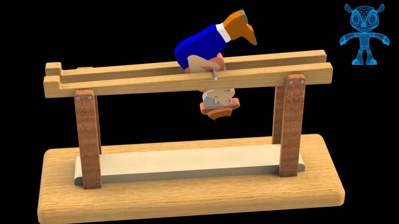 Balancing Barrister Wooden Toy 3D Model - YouTube