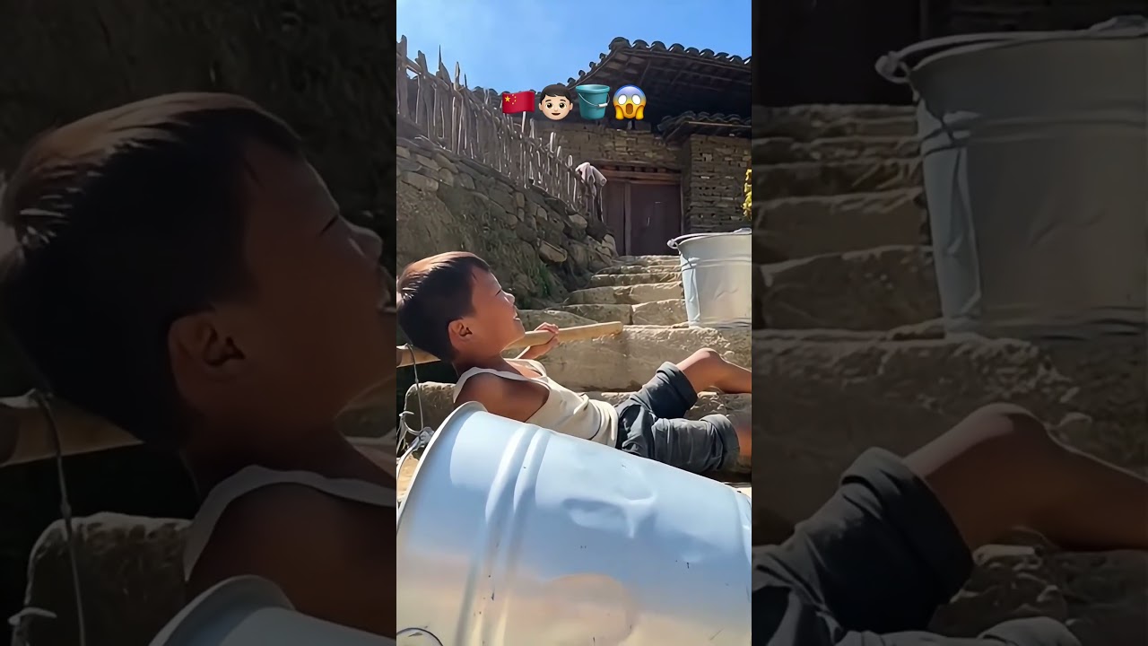 Kid Carries GIANT Water Buckets Up 100 Stairs! 😱 (He's a Legend)