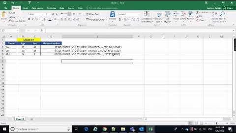 #TECH #MS Excel #Concatenate #If #Convert excel data into SQL statements