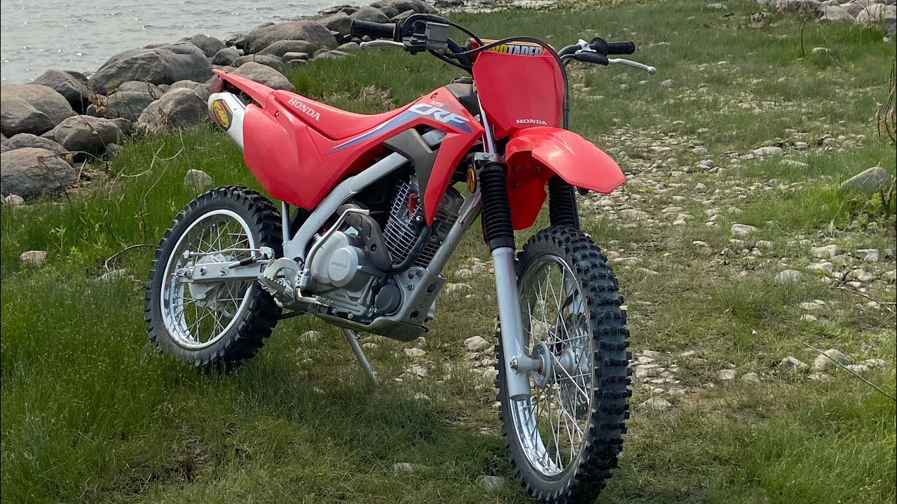 Crf125f Stock exhaust VS FMF Powercore 4 Slip on Spark arrested l Before and after!￼