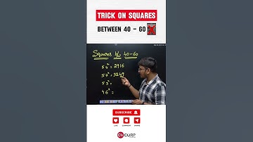 Trick on Squares || Between 40 - 60 #aptitude #calculationtricks #easytricks #maths #cvcorp
