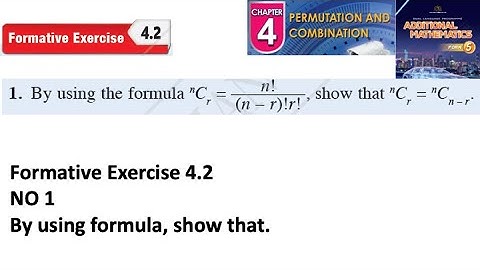Permutation and combination formative exercise 4.2 Q1 latihan formatif 4.2 form 5 kssm textbook