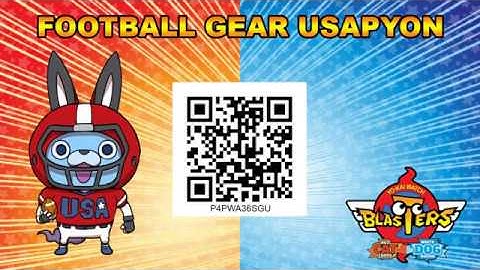 yo-kai watch blasters (busters) Football Gear and GI Gear USAPyon qr codes + passwords