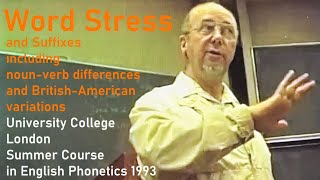 Prof Jack Windsor Lewis - Word Stress Suffixes