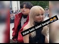 taehyung bts lisa blackpink and park bogum in paris celine ( they're in one frame) deket banget😭