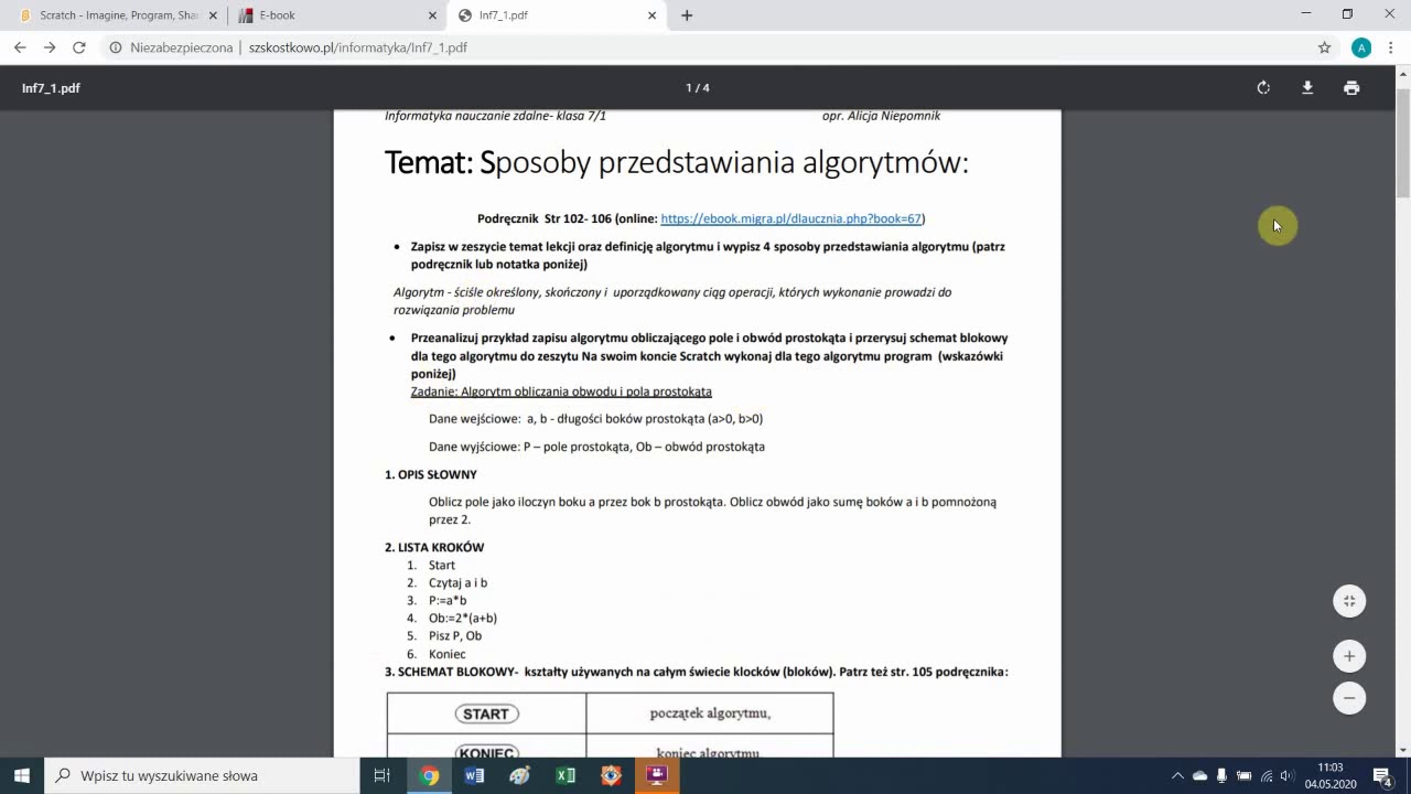 Sposoby przedstawiania algorytmu (klasa 7) - YouTube