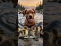 Dog saves ducklings from river current 🦆 #shorts #dog #rescue #nature #motivation #lamborghinni