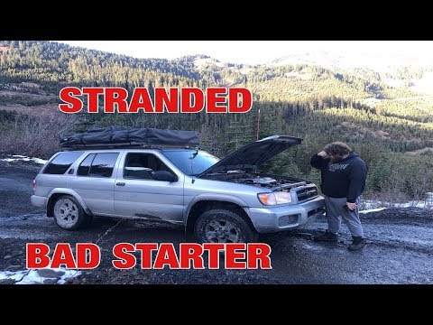 BAD STARTER ALMOST LEAVES ME STRANDED !!!  (How To Do A Starter In A Nissan Pathfinder)