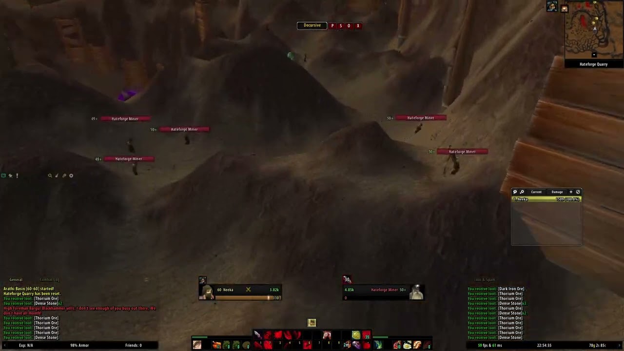 Mining in Hateforge Quarry (Turtle WoW)