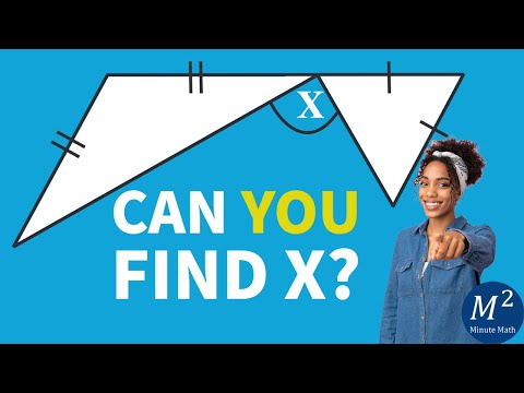 The Classic Find "X" Math Problem. Can you find the measurement of angle X? | Minute Math #geometry