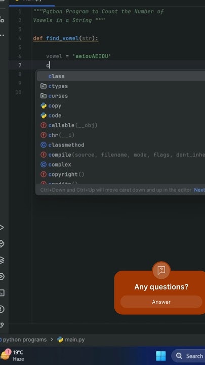Count the Number of Vowels in a String #python #coding #leetcode # ...