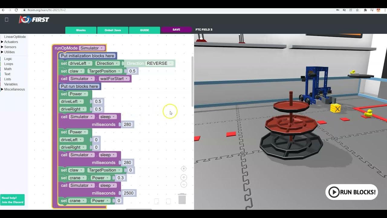 FTC SIM Crane and Claw basics YouTube