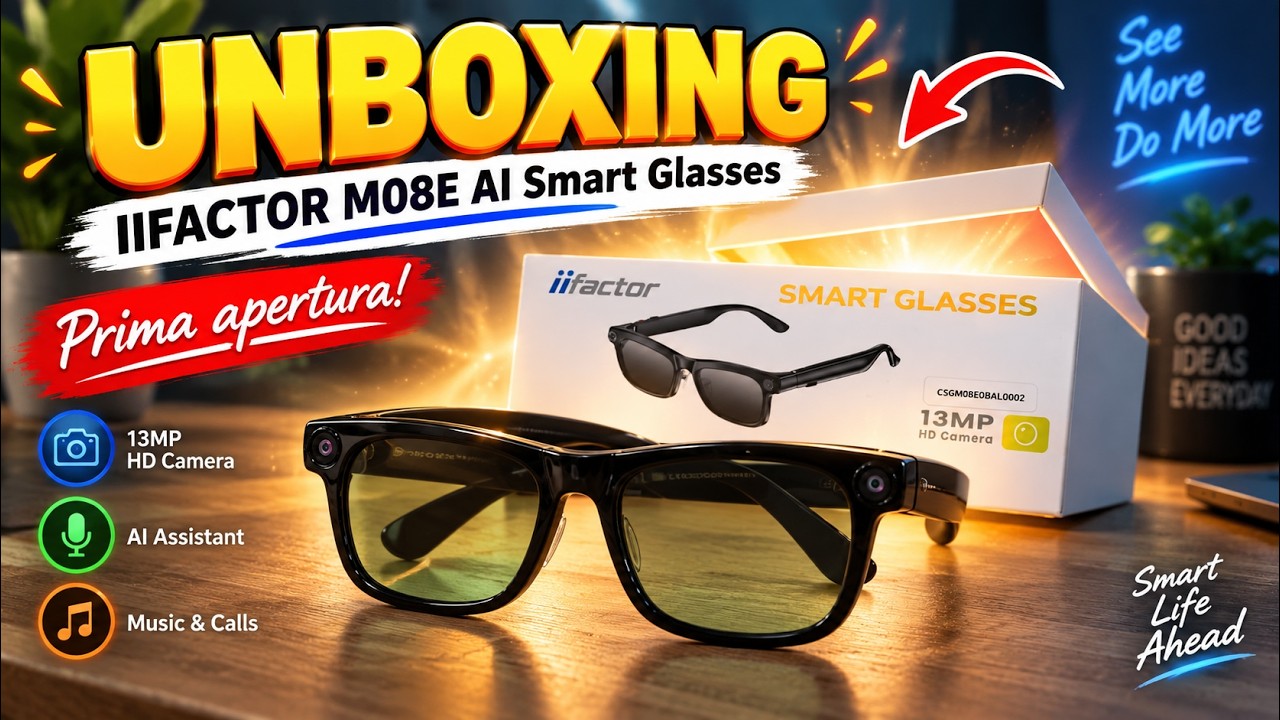 IIFACTOR M08E AI Smart Glasses UNBOXING | Cosa c’è nella scatola?