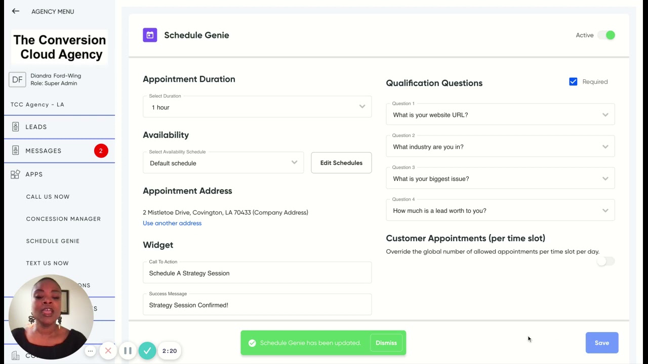 Schedule Genie Training