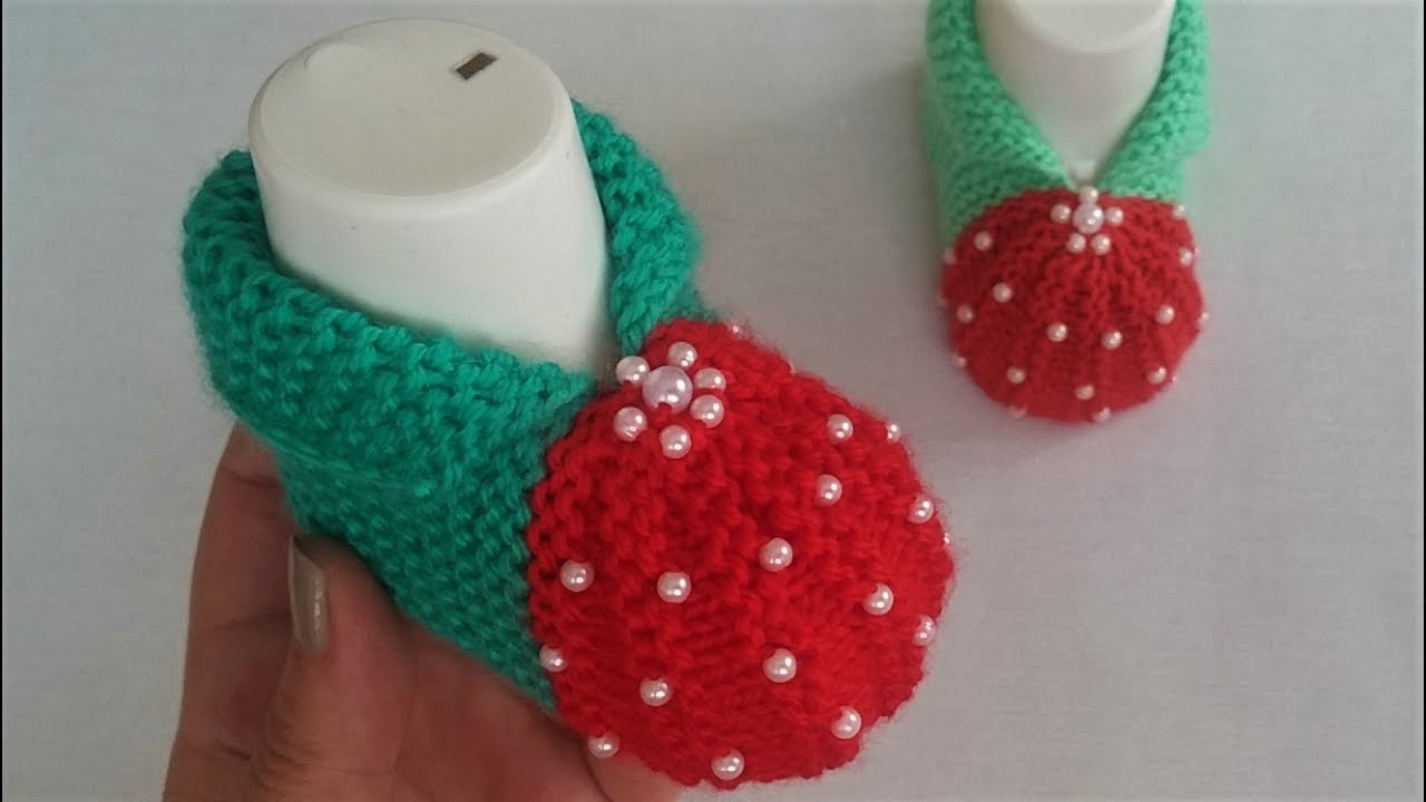 çilek bebek patiği / kolay bebek patiği yapılışı YouTube