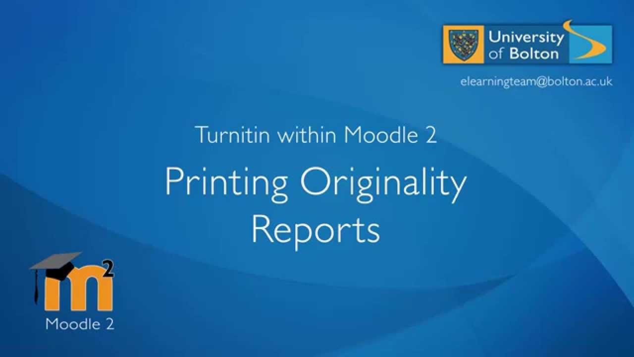 Turnitin with Moodle 2 - Printing an Originality Report - YouTube