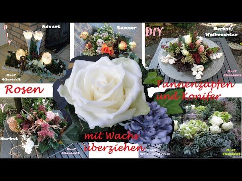 DIY frostige Weihnachtsdeko I Gewachste Rosen,  Zannenzapfen, Koniferen selber machen DekoideenLand