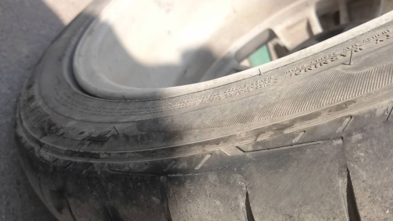 Резина с браком тойо дрб. Съеден край шины