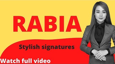Rabia name signature style | Signature ideas for letter R