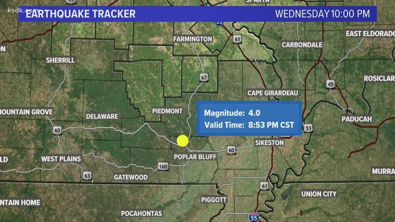 4.0 magnitude earthquake hits southeast Missouri Wednesday night