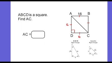 Using Special Right Triangles to find a diagonal of a square