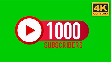 1K Subscribers Counter Green Screen 4K (free to use)