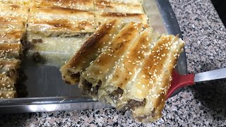 بوريك تركي باللحمة المفرومة يعني أسهل وأسرع وألذ غدا ? Turkish borek with minced meat means easier