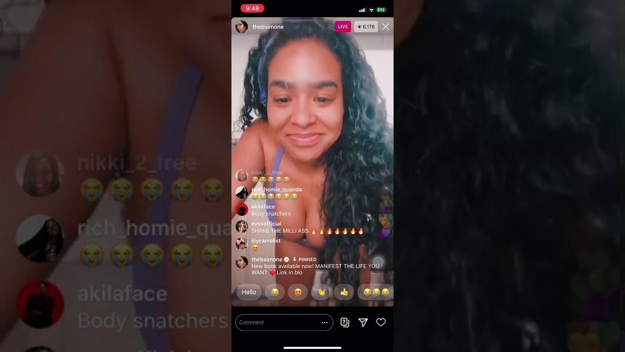 B Simone NIP SLIPS on Instagram live 😳. 