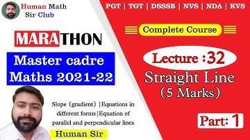 Straight Line | Part 1 | Lec 32 | Master Cadre Maths 2021-22 By Human Sir|#humansir #mastercadre2022