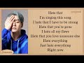 BTS Jungkook Hate Everything Lyrics 