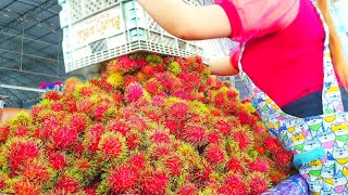 Street Food Thailand Thousand Rambutan |ランブータン| 람부탄 | रामबूटन Fruit Market Thailand | Tasty Journey