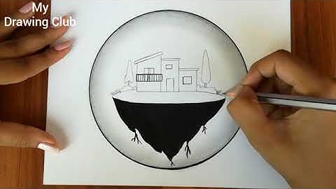 Easy Floating Island Drawing and Shading For Beginners Pencil Drawing