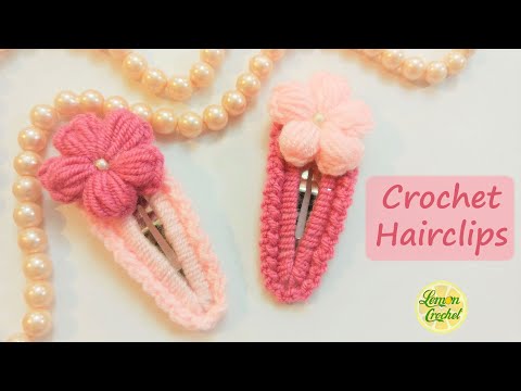 How to crochet sunflower hair clips