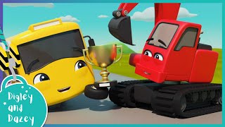 🚧 It's Race Day! 🚜 | Go Buster & Digley and Dazey | Construction Truck Cartoons for Kids
