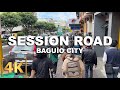 Walking tour on Baguio's busiest road | Session Road | 4K | Tour From Home TV | Benguet, Philippines