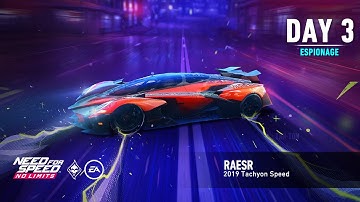 Need For Speed: No Limits | 2019 RAESR Tachyon Speed (Paradise Lost  - Day 3 | Espionage)