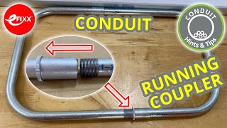 How to join metal conduit using a running coupler - Conduit installation skills