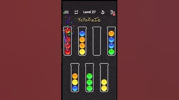 Ball Sort Color Water Puzzle Level 27 Walkthrough 🧪🔴🔵🟢, #shorts