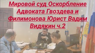 Мировой Суд Оскорбление Адвоката Гвоздева И Филимонова Юрист Вадим Видякин Киров В Законе Ч.2