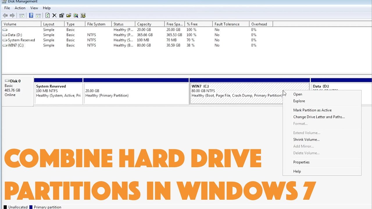Combine Hard Drive Partitions in Windows 7 YouTube