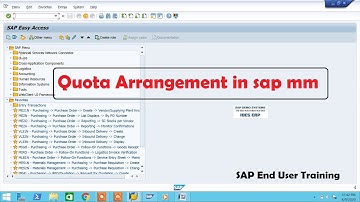 Quota arrangement in sap mm