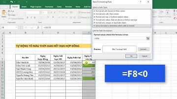 Excel tự động tô màu ngày sắp hết hạn hợp đồng