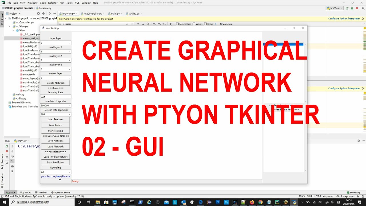 Create graphical neural network with python tkinter 02 - GUI - YouTube