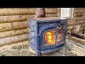 Installing a Wood Stove and Stone Floor | How to Build a Cheap Off Grid Log Cabin, Ep5