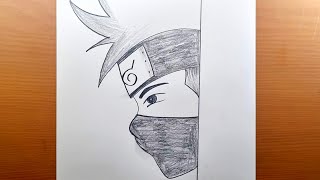 Dibujo anime fácil con dibujo a lápiz - Cómo dibujar un chico anime con máscara - Dibujos anime